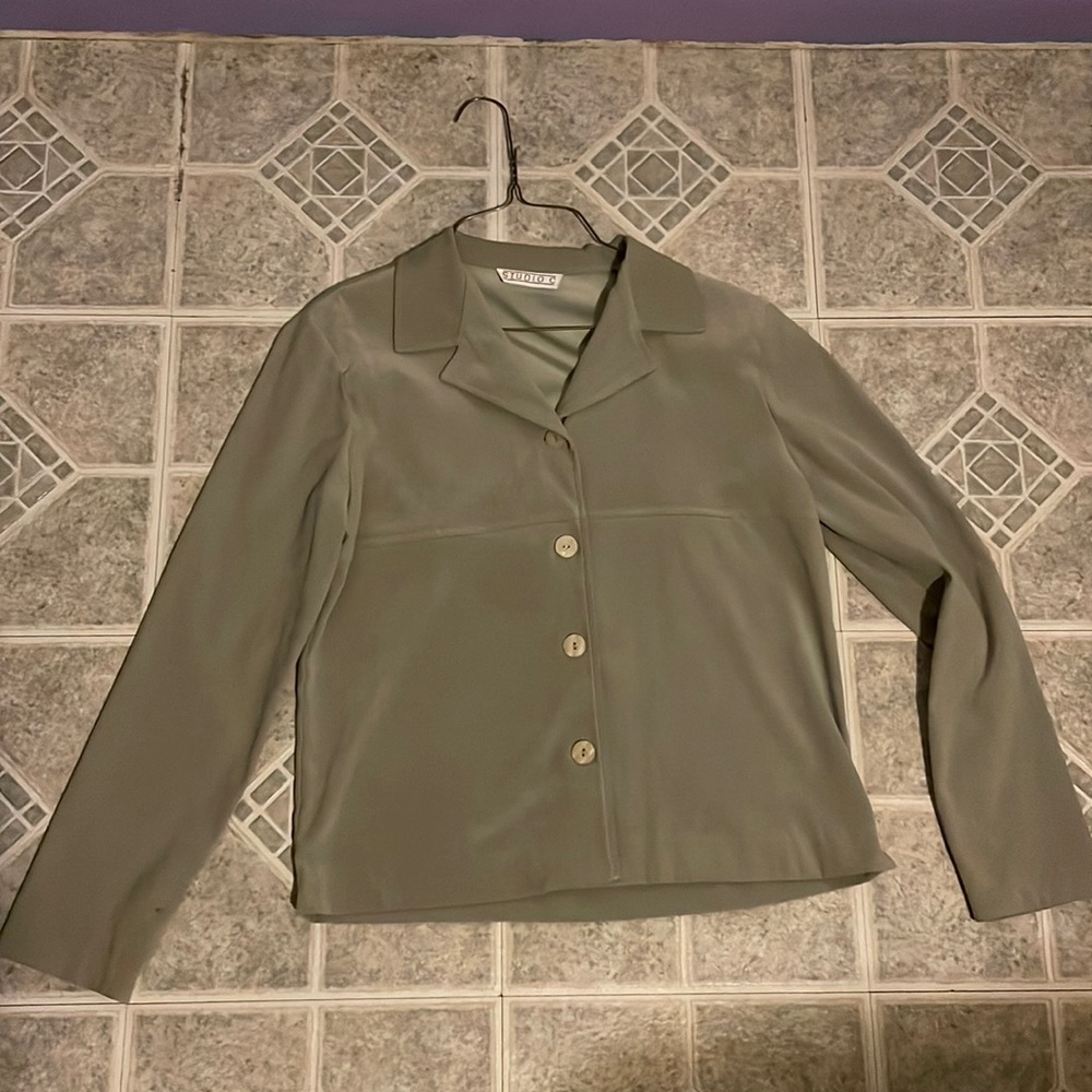 Green button up